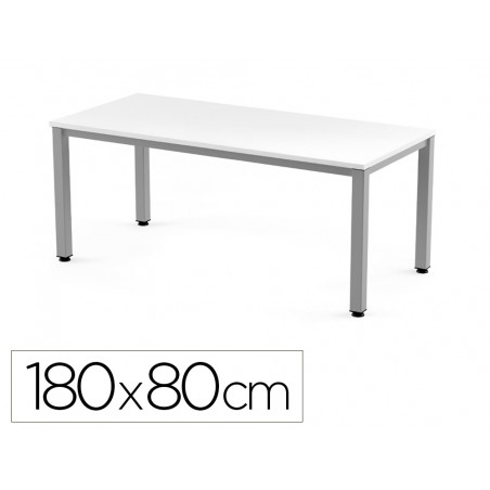 Mesa de oficina rocada executive 2003ad04 aluminio blanco 180x80 cm