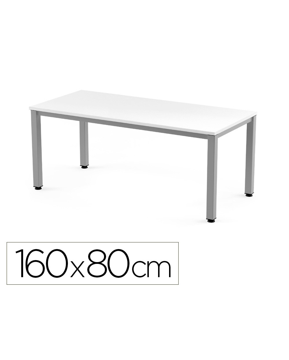 Mesa de oficina rocada executive 2002ad04 aluminio blanco 160x80 cm