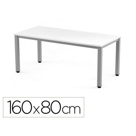Mesa de oficina rocada executive 2002ad04 aluminio blanco 160x80 cm