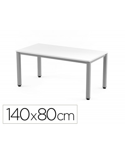 Mesa de oficina rocada executive 2001ad04 aluminio blanco 140x80 cm