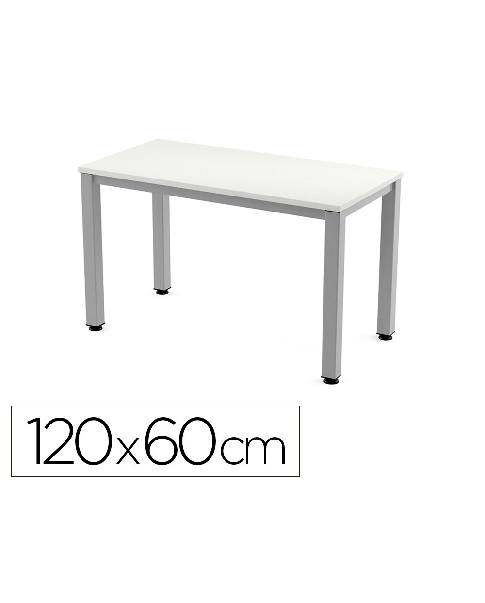 Mesa de oficina rocada executive 2000ad04 aluminio blanco 120x60 cm