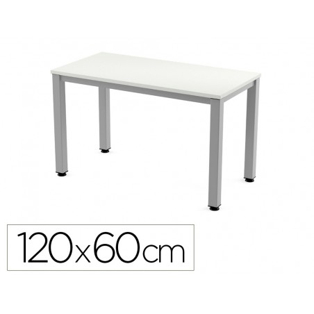 Mesa de oficina rocada executive 2000ad04 aluminio blanco 120x60 cm