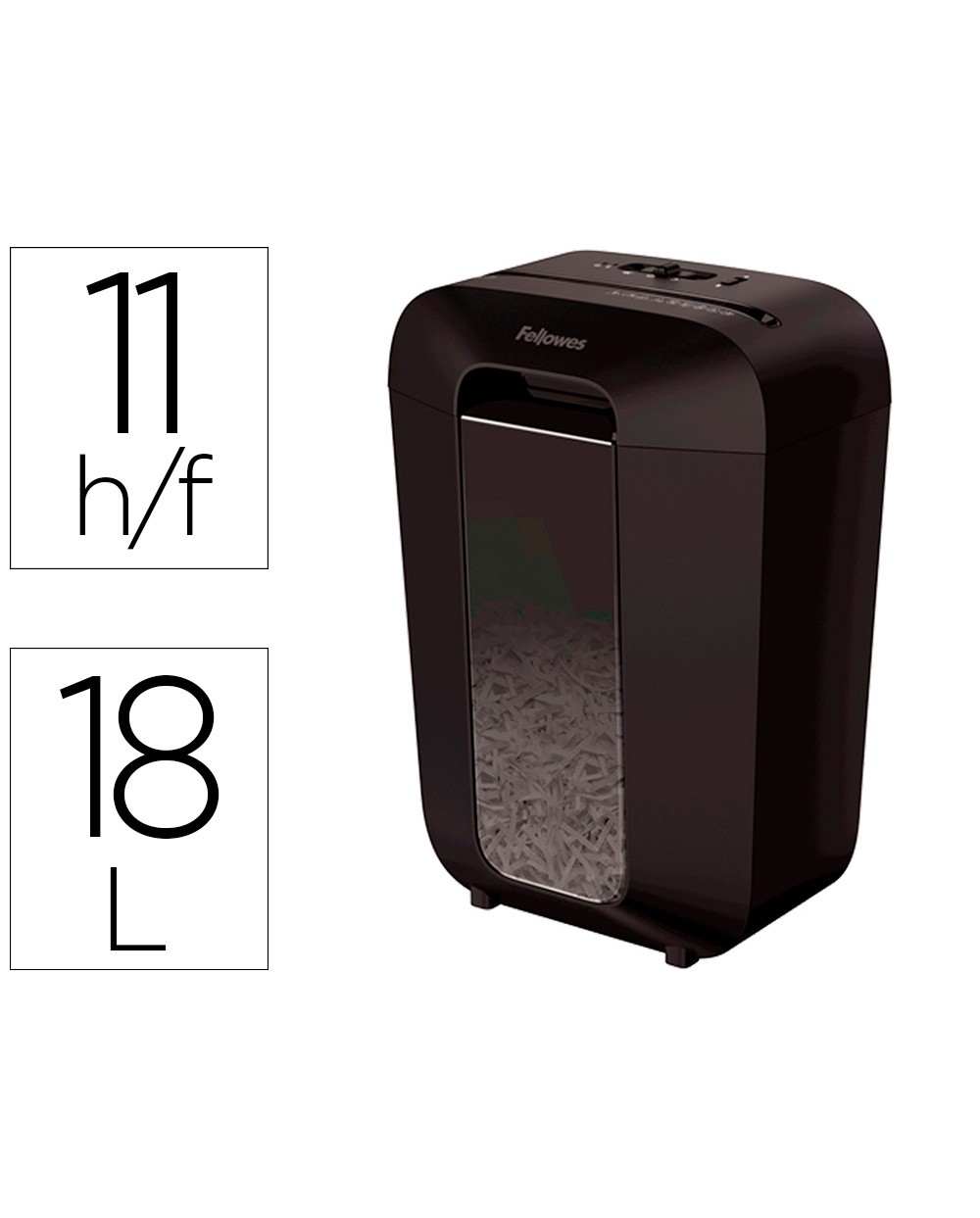 Destructora de documentos fellowes lx 70d capacidad 11h seguridad p4 destruye grapas clips y tarjeta papelera 18 l