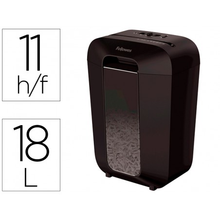 Destructora de documentos fellowes lx 70d capacidad 11h seguridad p4 destruye grapas clips y tarjeta papelera 18 l