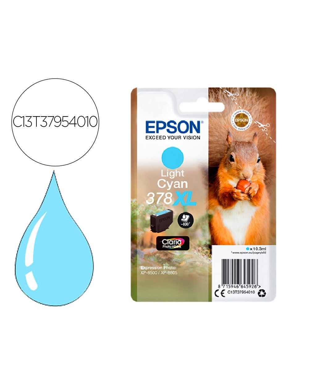 Ink jet epson 378 xl expression home xp 8605 8606 xp 15000 xp 8500 8505 cian claro 830 pag