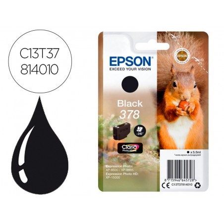 Ink jet epson 378 expression home xp 8605 8606 xp 15000 xp 8500 8505 negro 240 pag