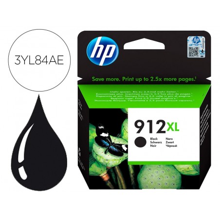 Ink jet hp 912 xl officejet 8010 8020 8035 negro 825 pag