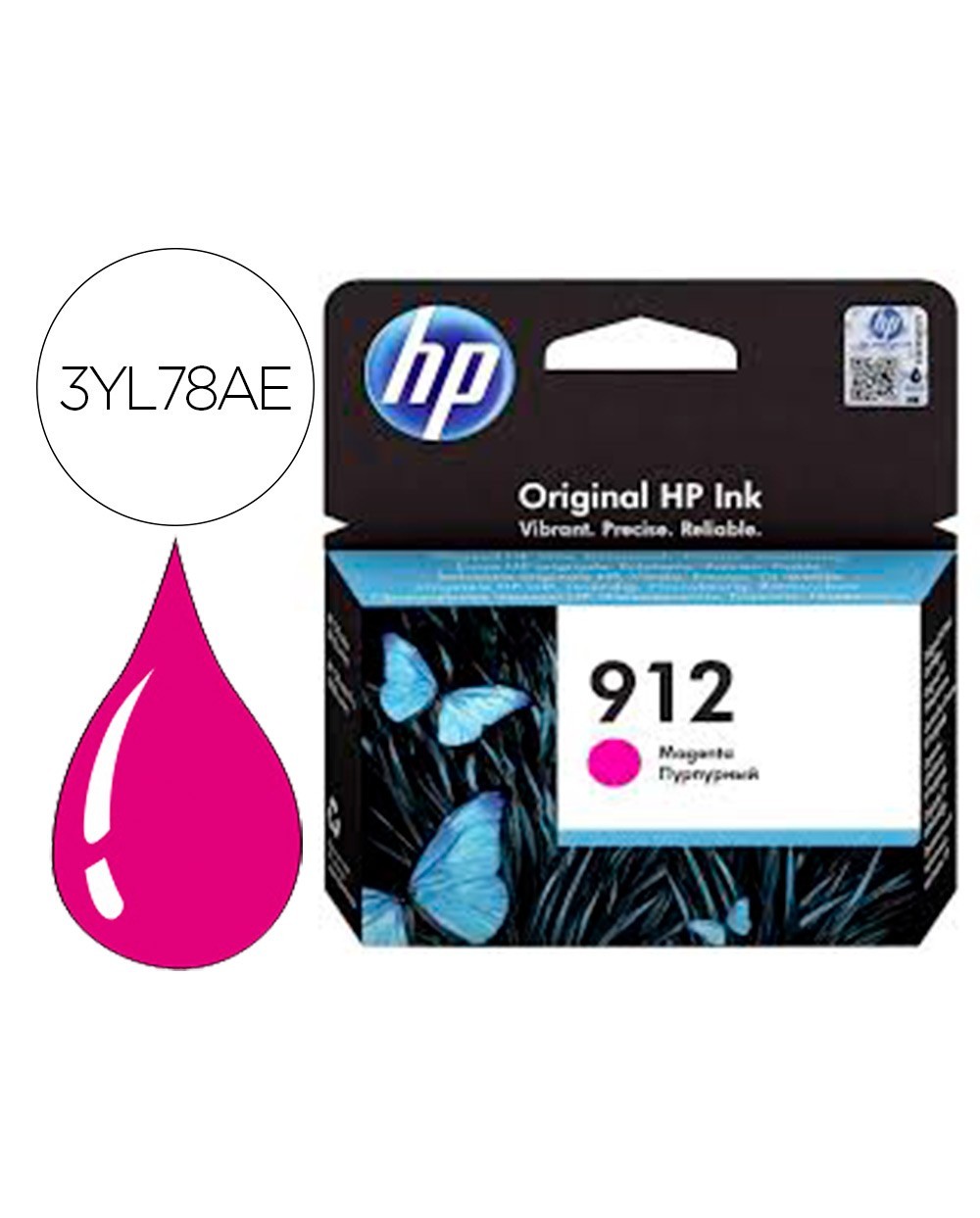 Ink jet hp 912 officejet 8010 8020 8035 magenta 315 pag