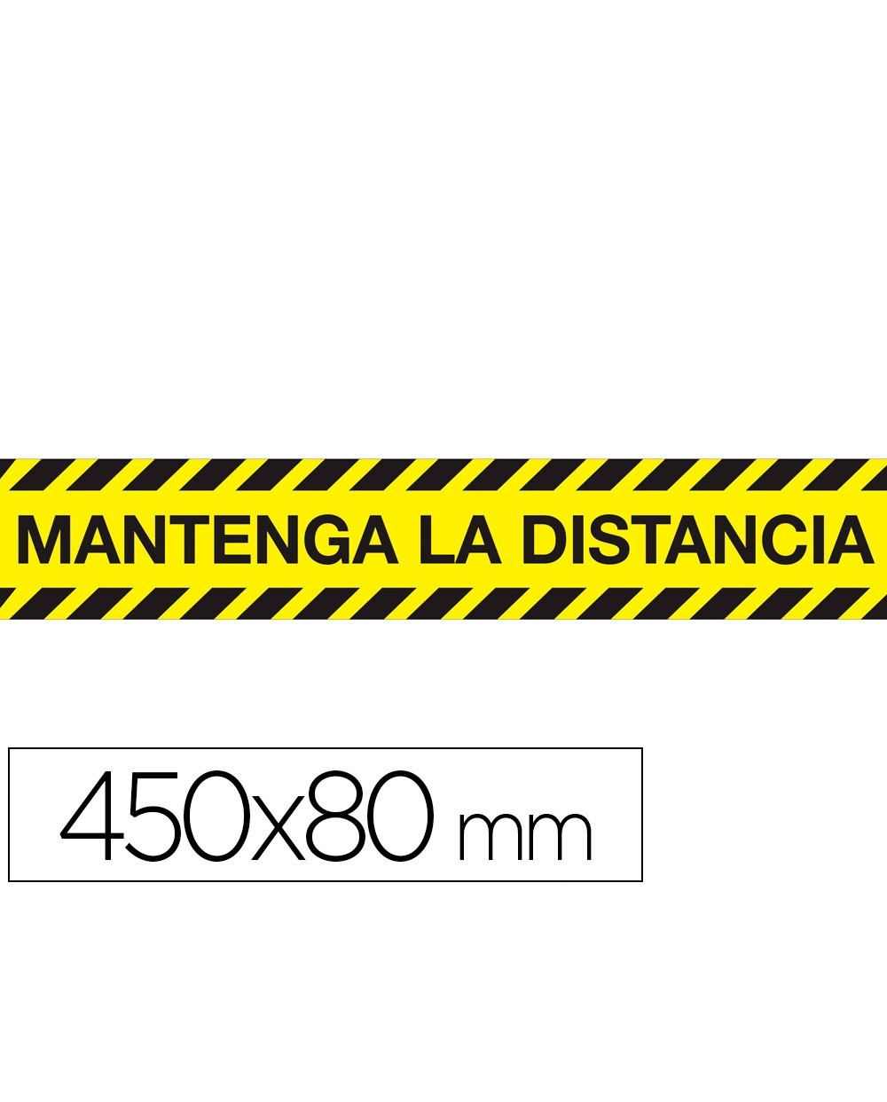 Cinta adhesiva de senalizacion mantenga la distancia de seguridad pvc 165 mc 450x80 mm