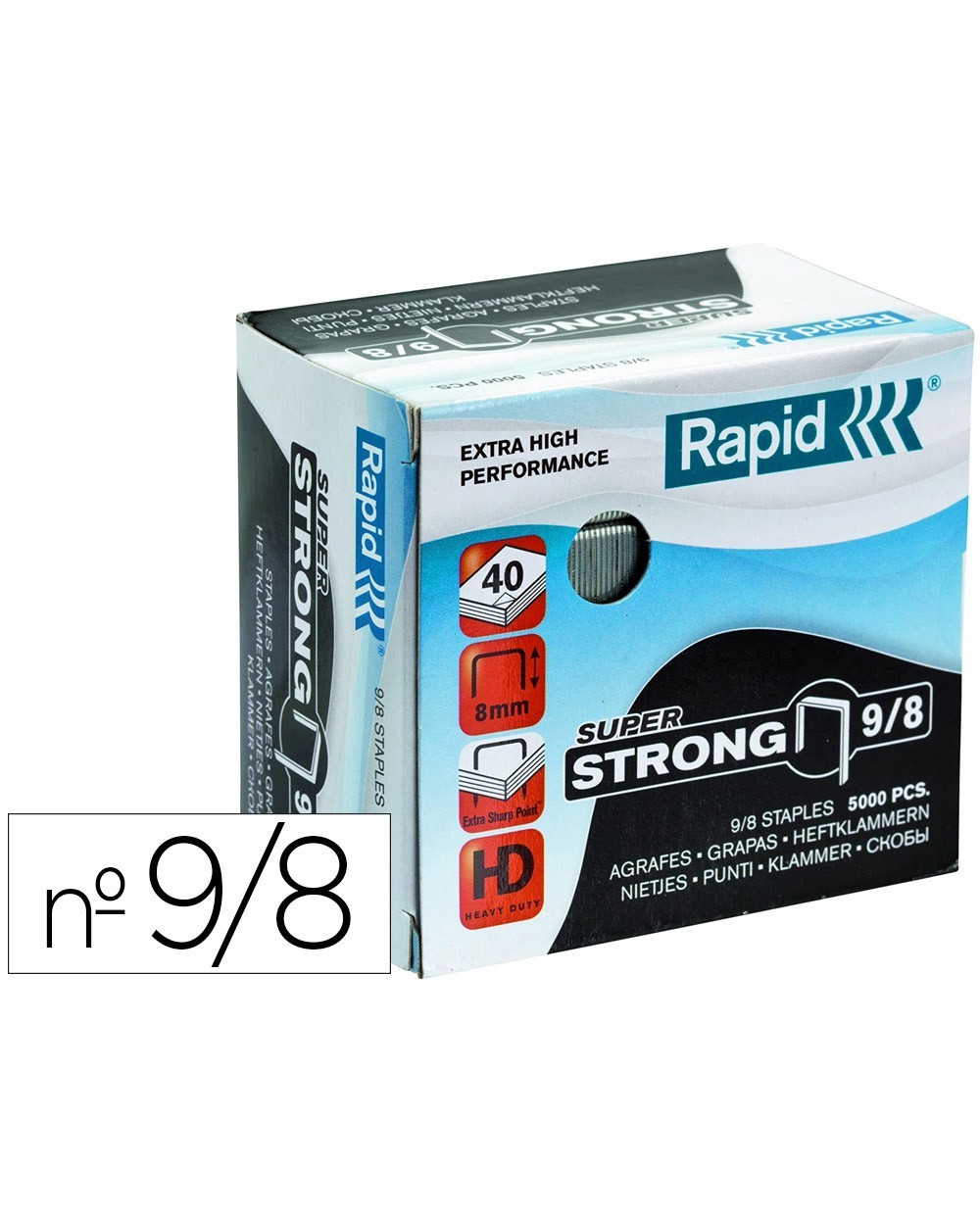 Grapas rapid super strong galvanizadas nº9 8 caja de 5000 unidades