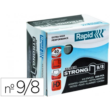 Grapas rapid super strong galvanizadas nº9 8 caja de 5000 unidades