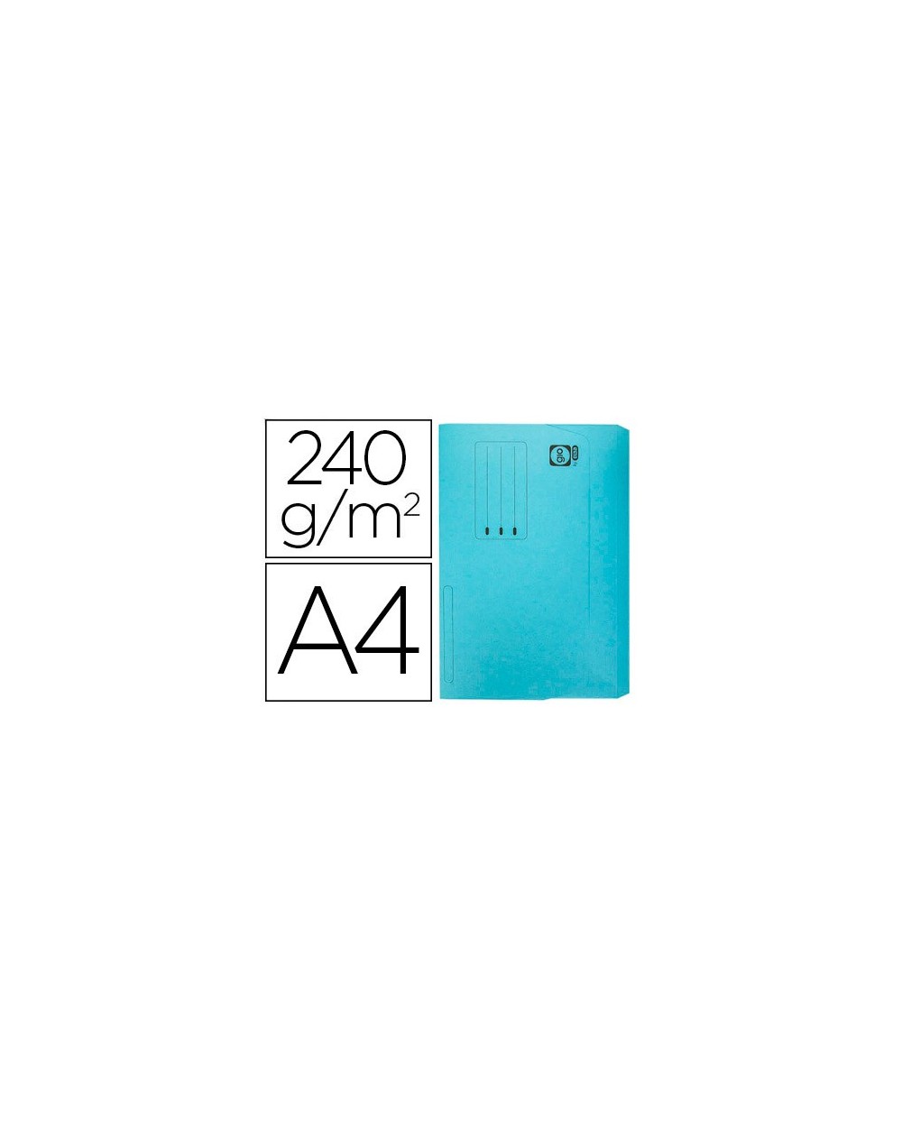 Subcarpeta cartulina elba din a4 con solapa y bolsa pack de 25 unidades azul pastel 240 gr
