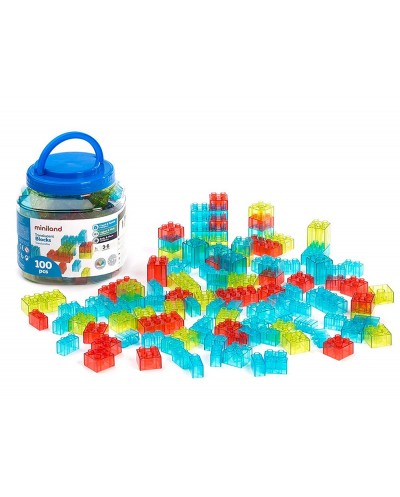 Juego miniland de construccion 1000 piezas encajables de diferentes tamanos y colores 180x180x180