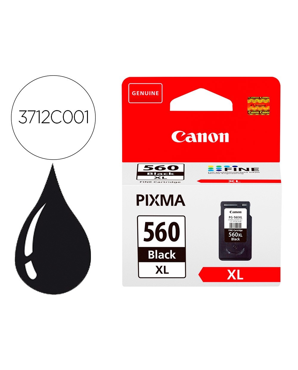 Ink jet canon 560 xl pixma ts5350 ts5351 ts5352 ts5353 negro 4000 paginas