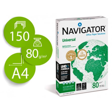 Papel fotocopiadora navigator din a4 80 gramos paquete de 150 hojas