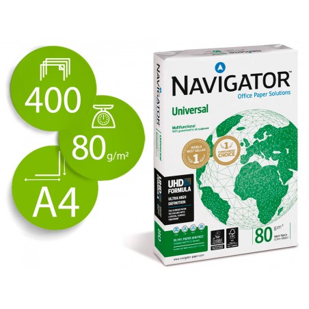 Papel fotocopiadora navigator din a4 80 gramos paquete de 400 hojas