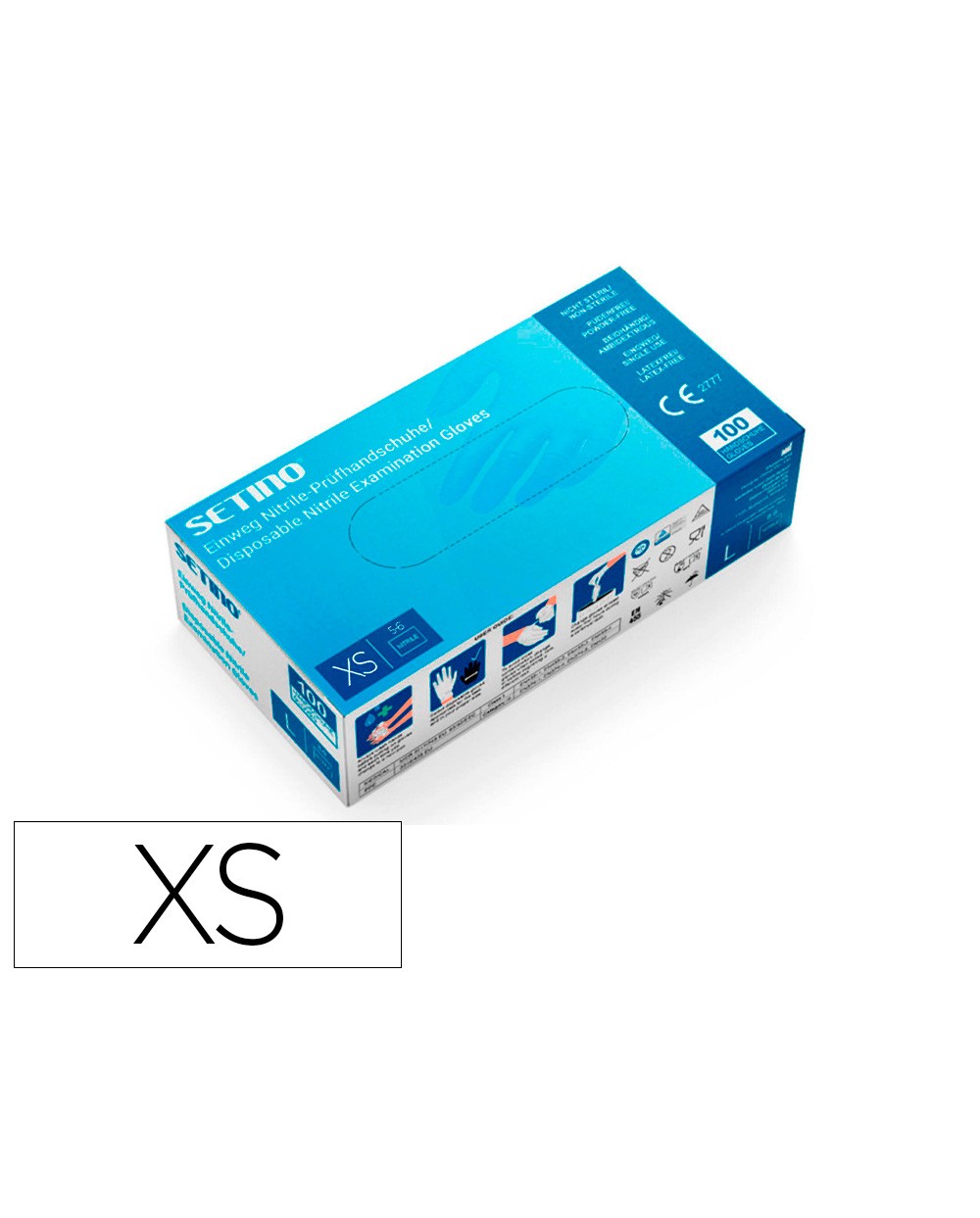 Guantes de nitrilo bestsafe talla xs caja de 100 unidades