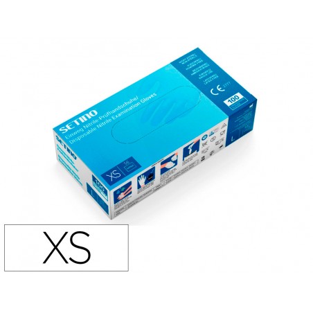 Guantes de nitrilo bestsafe talla xs caja de 100 unidades