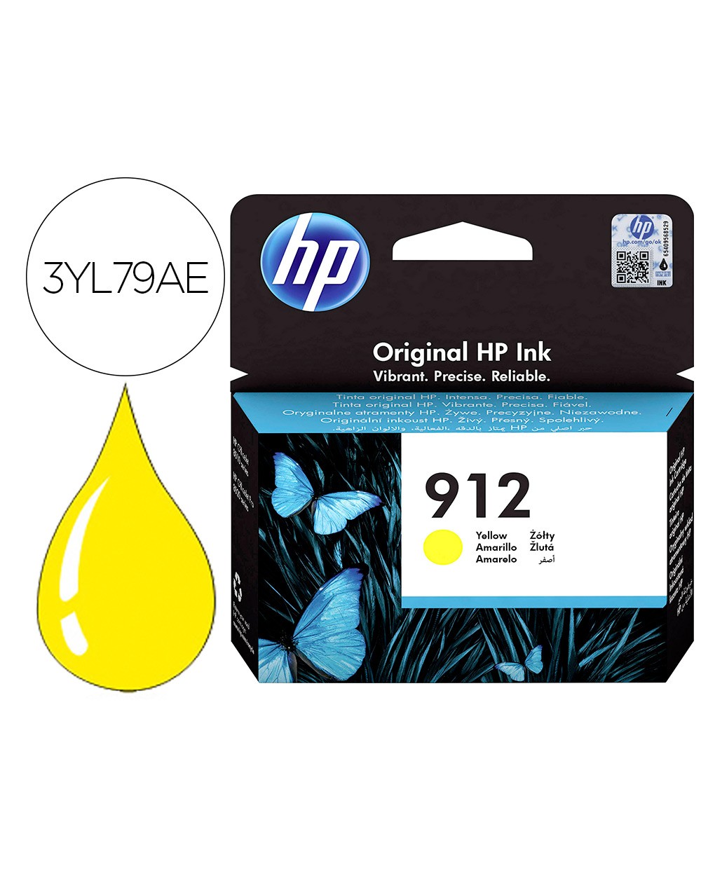 Ink jet hp 912 officejet 8010 8020 8035 amarillo 315 pag