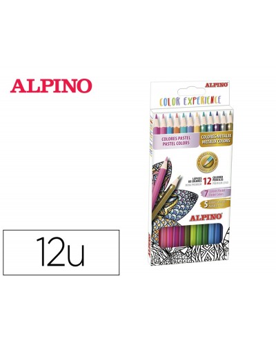 Lapices de colores alpino experience acuarelable mina premium 33 mm special colors caja de carton de 7 colores