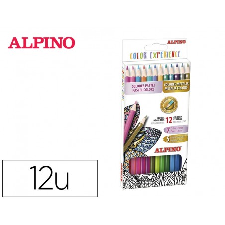 Lapices de colores alpino experience acuarelable mina premium 33 mm special colors caja de carton de 7 colores