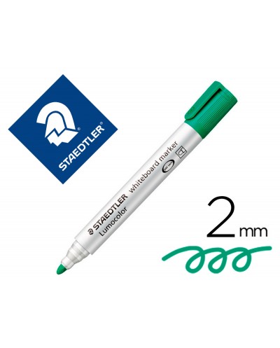Rotulador staedtler lumocolor 351 para pizarra blanca punta redonda 2 mm recargable color verde claro