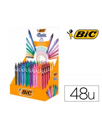 Boligrafo bic gelocity quickdry expositor de 48 unidades