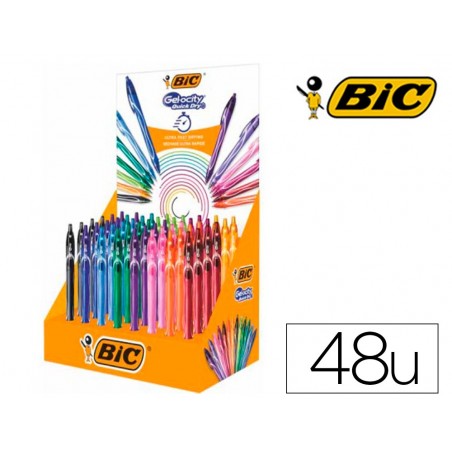 Boligrafo bic gelocity quickdry expositor de 48 unidades