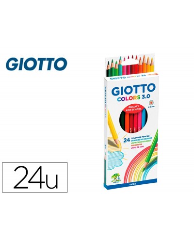 Lapices de colores giotto colors 30 caja de 24 colores mina 3 mm