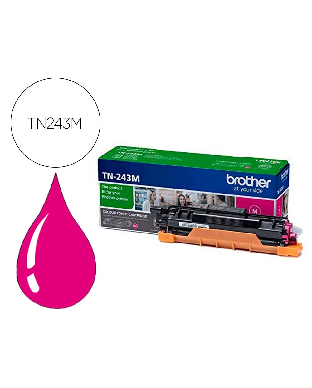 Toner brother tn243m dcp l3510cdw hl l3270cdw mfc l3710cw magenta 1000 paginas