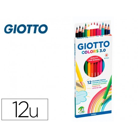 Lapices de colores giotto colors 30 caja de 12 colores mina 3 mm