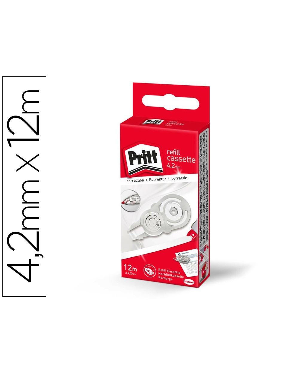 Recambio corrector pritt roller flex 42 mm x 12 m