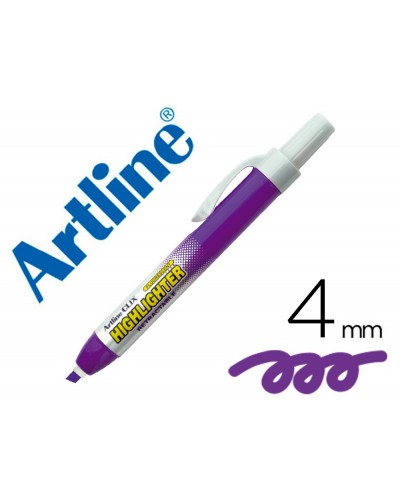 Rotulador artline clix fluorescente ek 63 violeta punta biselada 4 mm