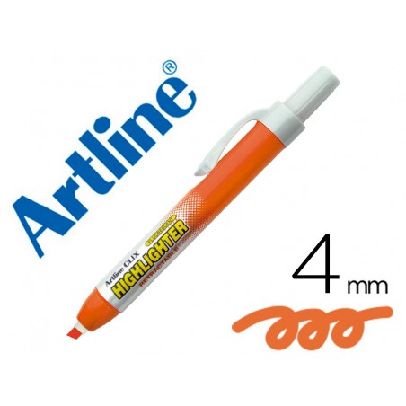 Rotulador artline clix fluorescente ek 63 naranja punta biselada 4 mm