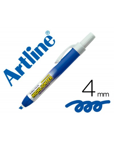 Rotulador artline clix fluorescente ek 63 azul punta biselada 4 mm