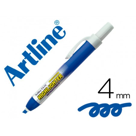 Rotulador artline clix fluorescente ek 63 azul punta biselada 4 mm