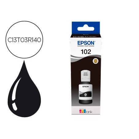 Tinta epson ecotank 102 et 2700 2750 3700 3750 4750 bote de 127 ml negro 7500 pag