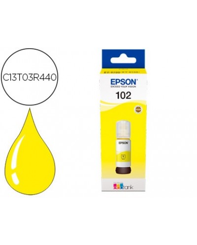 Tinta epson ecotank 102 et 2700 2750 3700 3750 4750 bote de 70 ml amarillo 6000 pag