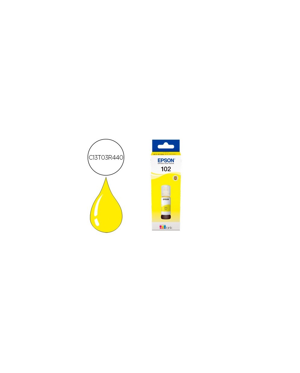 Tinta epson ecotank 102 et 2700 2750 3700 3750 4750 bote de 70 ml amarillo 6000 pag