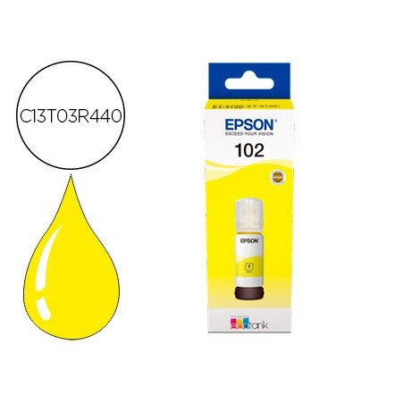 Tinta epson ecotank 102 et 2700 2750 3700 3750 4750 bote de 70 ml amarillo 6000 pag