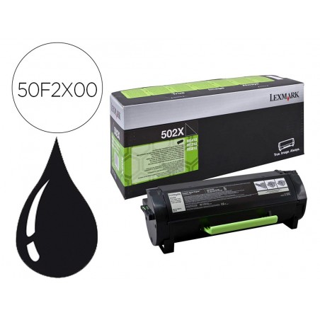 Toner lexmark 502xams410 ms510 ms610 negro 10000 paginas