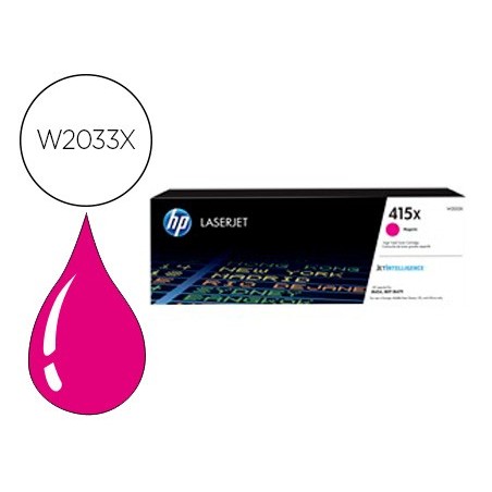 Toner hp 415x laser color m454 mfp m479 magenta 6000 paginas