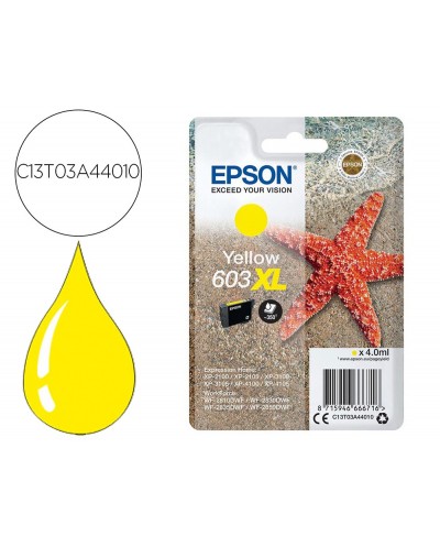 Ink jet epson 603xl xp 2100 2105 3100 4100 wf 2810 2830 2835 2850 amarillo 350 paginas