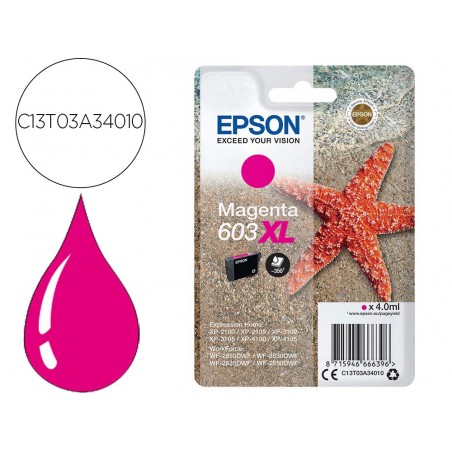 Ink jet epson 603xl xp 2100 2105 3100 4100 wf 2810 2830 2835 2850 magenta 350 paginas