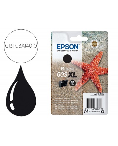 Ink jet epson 603xl xp 2100 2105 3100 4100 wf 2810 2830 2835 2850 negro 500 paginas