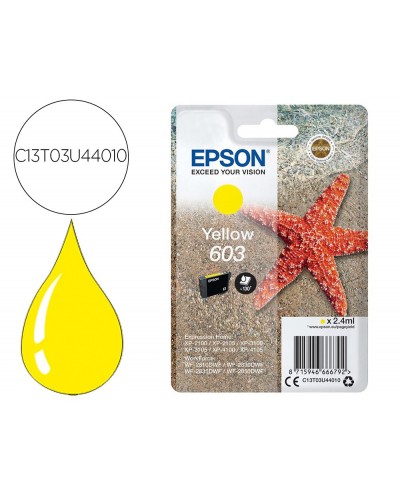 Ink jet epson 603 xp 2100 2105 3100 4100 wf 2810 2830 2835 2850 amarillo 130 paginas