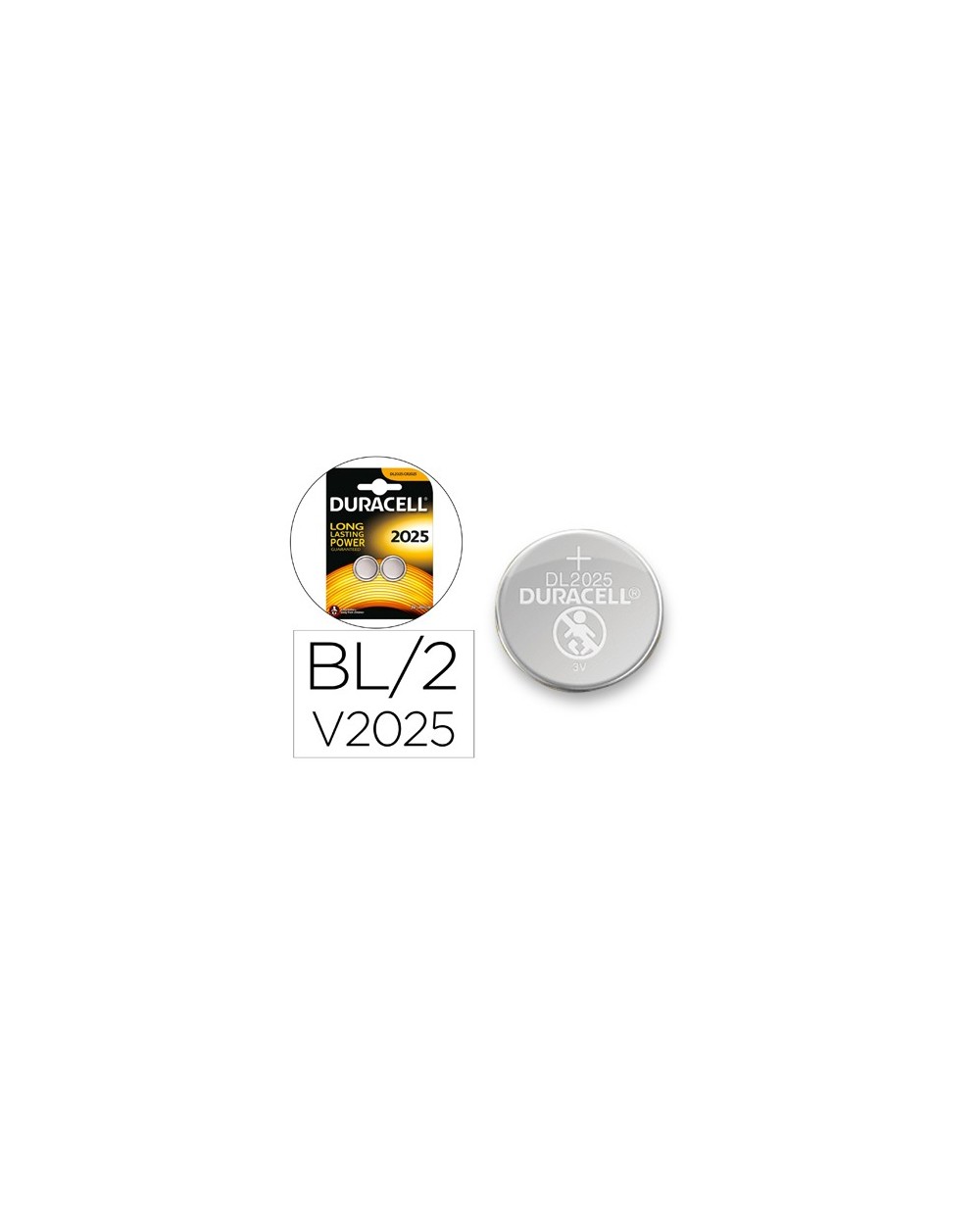 Pila duracell alcalina boton cr2025 blister 2 unidades