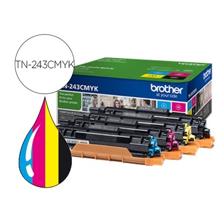 Toner brother tn243cmyk dcp l3510cdw hl l3270cdw mfc l3710cw multipack negro amarillo magenta cian 1000