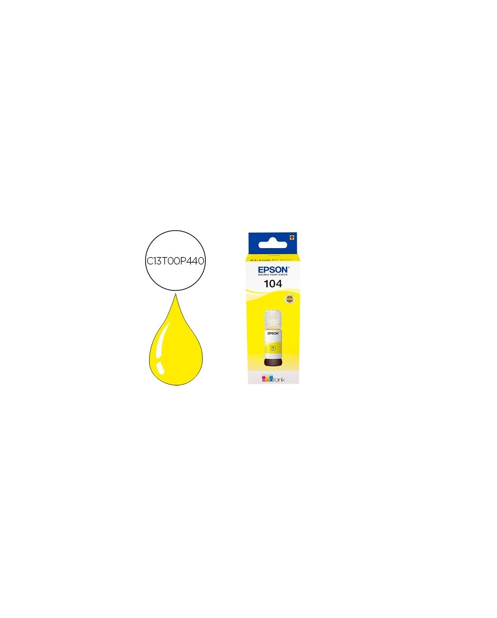 Tinta epson ecotank 104 et 2710 2711 2712 2720 2726 4700 amarillo 7500 paginas