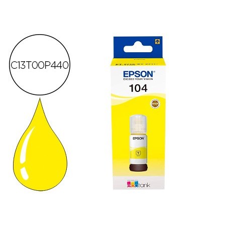 Tinta epson ecotank 104 et 2710 2711 2712 2720 2726 4700 amarillo 7500 paginas